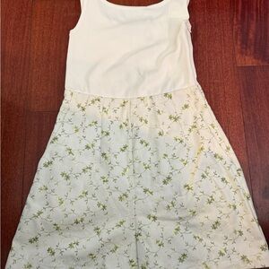 Elegant White and Green Floral Jumpsuit